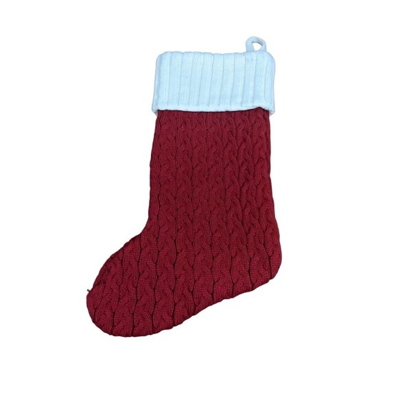 Kohl's Knit Monogrammed Red and White Christmas Stocking - Picture 3 of 4